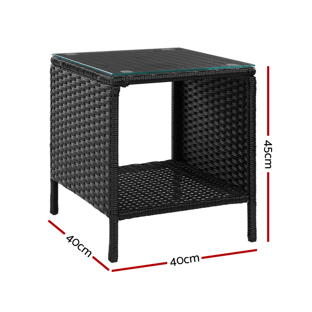 Armadale Wicker Side Table - Black